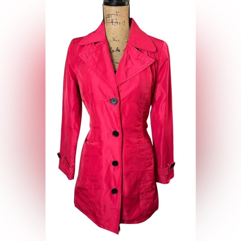 Miss Ashley By 26 International Red Lightweight Trench Coat